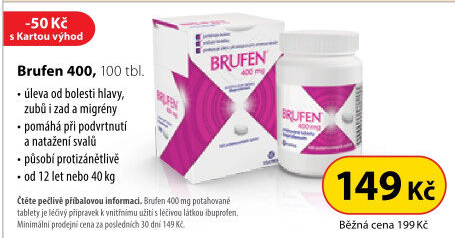 Tablety proti bolesti 400 Brufen Viatris