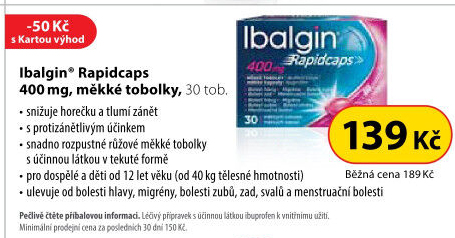 Tablety proti bolesti Rapidcaps Ibalgin