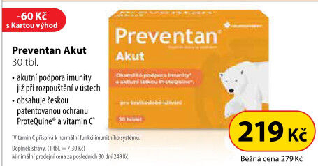 Tablety proti chřipce a nachlazení Akut Preventan