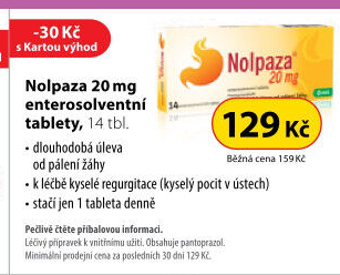Tablety proti pálení žáhy Nolpaza