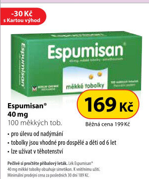 Tobolky proti nadýmání a plynatosti Espumisan