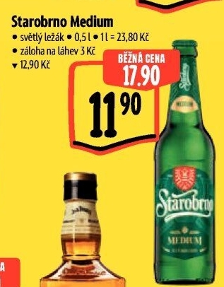 Pivo světlý ležák 11° Medium Starobrno