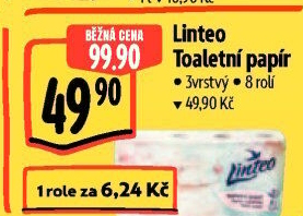 Toaletní papír 3vrstvý Linteo