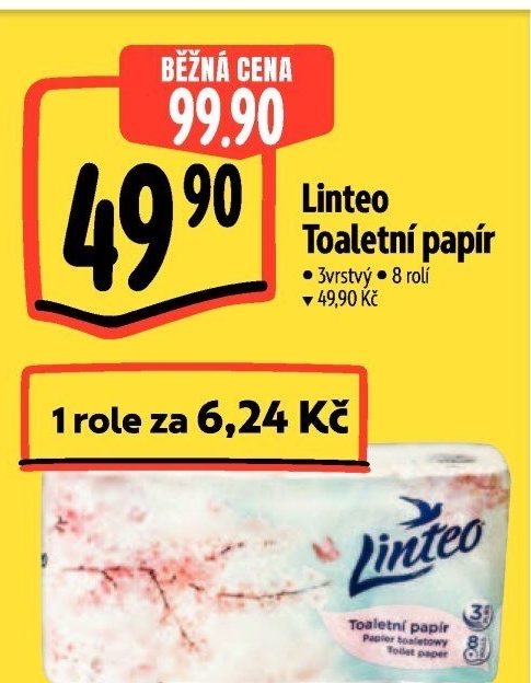 Toaletní papír 3vrstvý Linteo