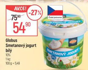 Bílý jogurt smetanový Globus