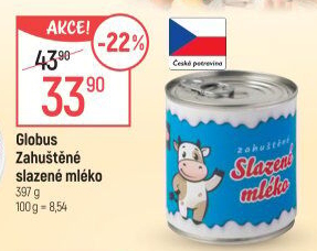 Mléko zahuštěné slazené Globus