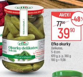 Okurky delikates Efko