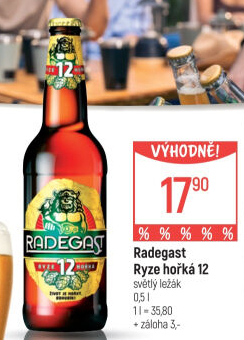 Pivo světlý ležák 12° Ryze hořká Radegast