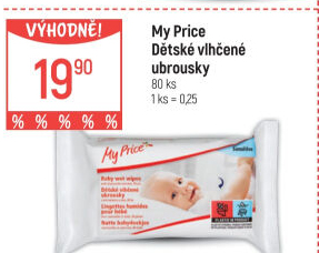 Vlhčené ubrousky dětské My Price