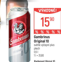 Pivo světlé výčepní Originál 10° Gambrinus