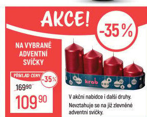 Svíčky adventní Krab