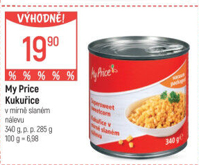 Kukuřice sterilovaná My Price