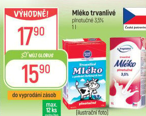 Mléko trvanlivé Pragolaktos - 3,5% plnotučné
