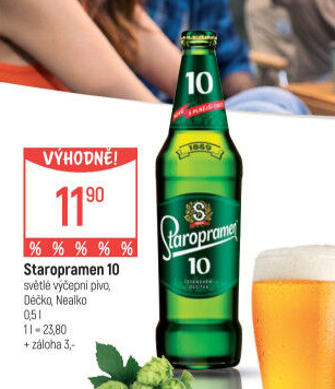 Pivo světlé výčepní 10° Staropramen