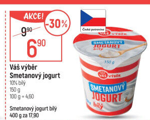 Smetanový jogurt bílý Váš Výběr