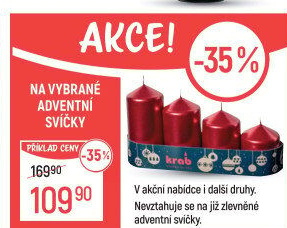 Svíčky adventní Krab