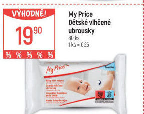 Vlhčené ubrousky dětské My Price