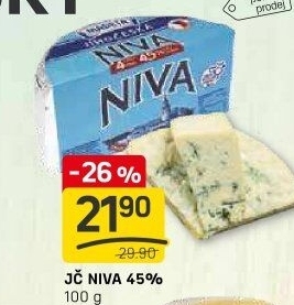 Sýr Niva Jihočeská 45% Madeta