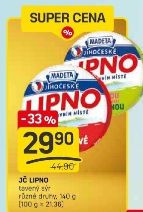 Tavený sýr Jihočeské Lipno Madeta