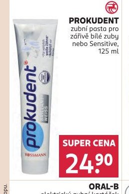 PROKUDENT zubní pasta pro zářivě bílé zuby nebo Sensitive, 125 ml