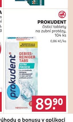 PROKUDENT čistící tablety na zubní protézy, 104 ks