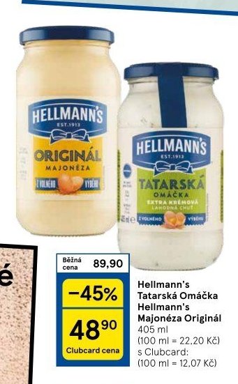 Hellmann's Tatarská Omáčka, Hellmann's Majonéza Originál
