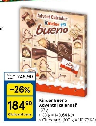 Adventní kalendář Kinder Bueno