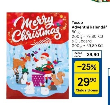 Adventní kalendář Tesco