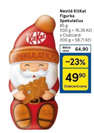 Čokoládová figurka Spekulatius Kit Kat Nestlé