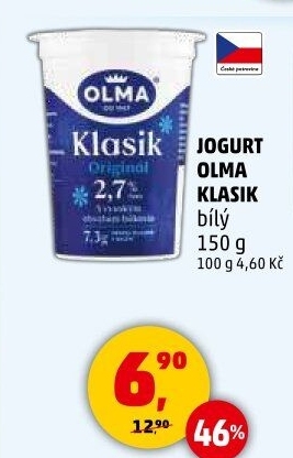 Bílý jogurt Klasik Olma