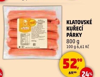 Kuřecí klatovské párky DZ Klatovy