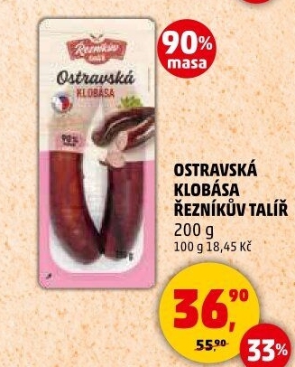 Ostravská klobása Řezníkův talíř