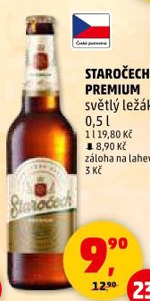 Pivo světlý ležák Premium Staročech
