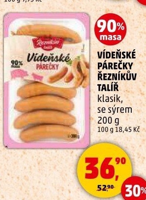 Vídeňské párečky Řezníkův talíř