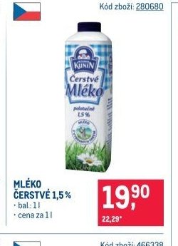 MLÉKO ČERSTVÉ 1,5%