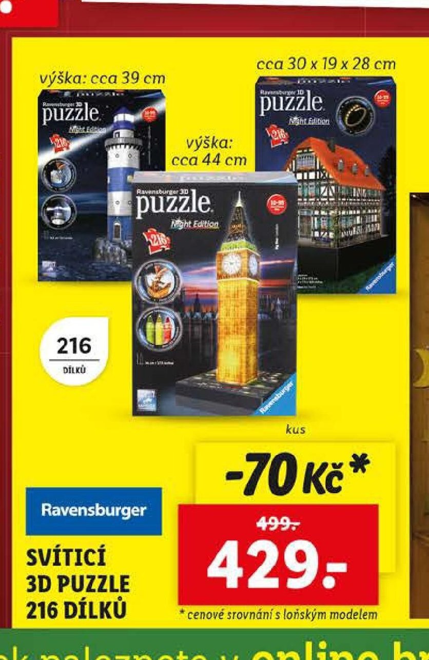 Ravensburger svítící 3D puzzle 216 dílků