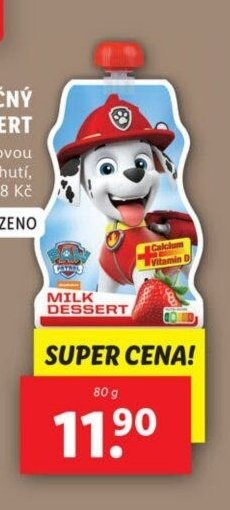 Mléčný dezert Paw Patrol