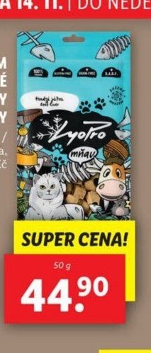 Lyotero Mňau mražením sušené pamlsky pro kočky