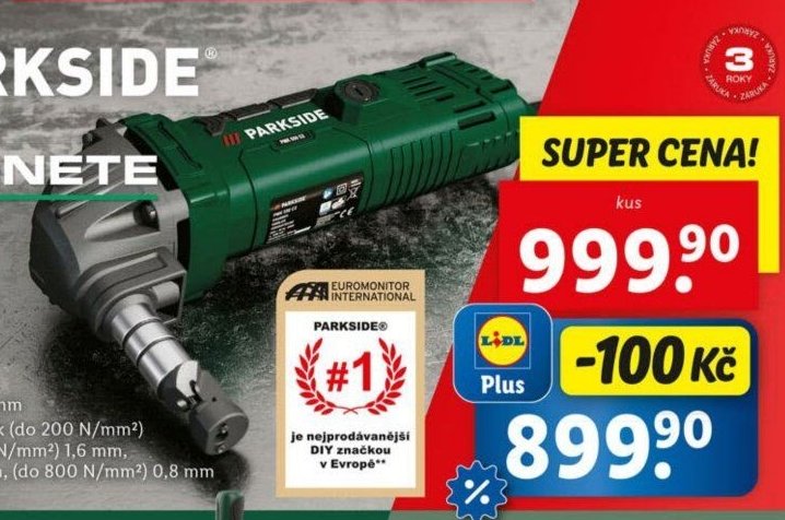 Prostřihovač plechu 550 W