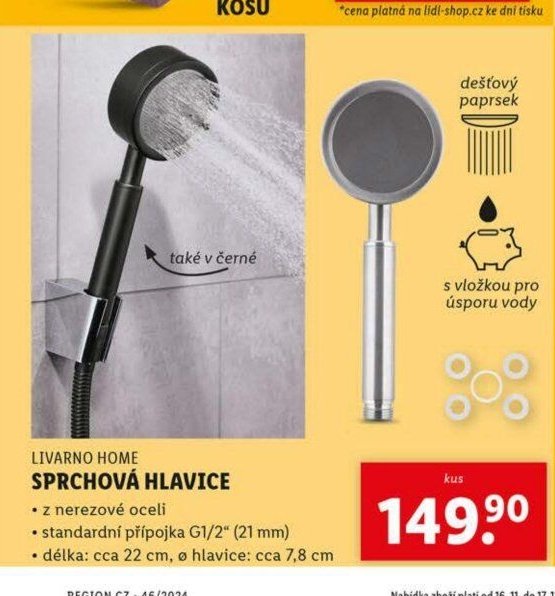 Livarno Home sprchová hlavice