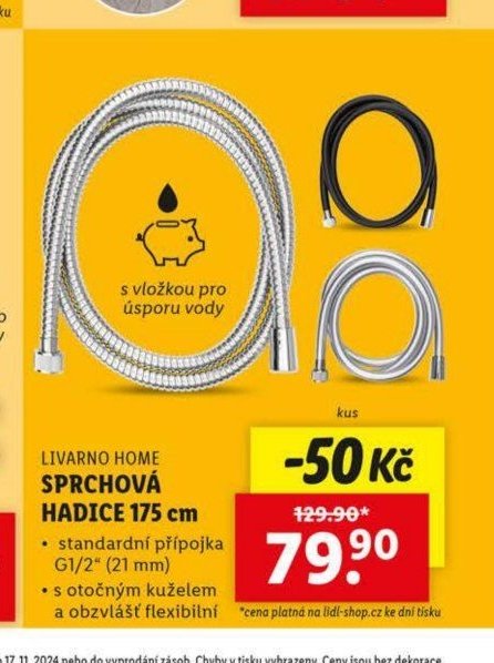 Livarno Home sprchová hadice 175 cm