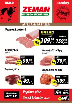 akční leták ZEMAN maso - uzeniny 11.11.2024-16.11.2024