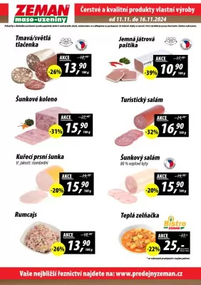 akční leták ZEMAN maso - uzeniny 11.11.2024-16.11.2024