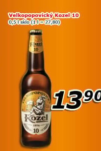 Pivo světlé výčepní 10°Velkopopovický Kozel