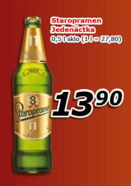 Pivo světlý ležák 11° Staropramen