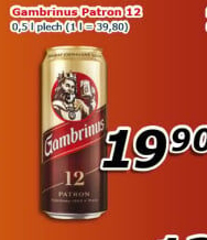 Pivo světlý ležák 12° Patron Gambrinus