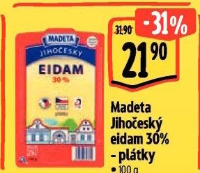 Sýr Eidam Jihočeský 30% Madeta