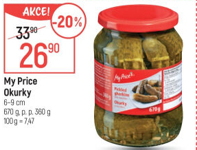Okurky sterilované My Price