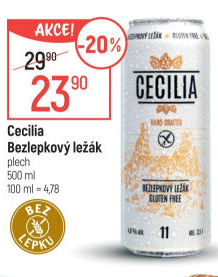 Pivo světlý ležák bez lepku Cecilia