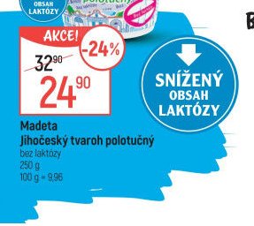 Madeta Jihočeský tvaroh polotučný